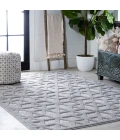 Talaia Neutral Geometric Light Gray 3 ft. x 5 ft. Indoor/Outdoor Area Rug