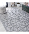 Talaia Neutral Geometric Light Gray 3 ft. x 5 ft. Indoor/Outdoor Area Rug