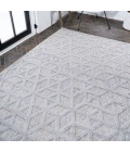 Talaia Neutral Geometric Light Gray 3 ft. x 5 ft. Indoor/Outdoor Area Rug