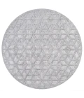 Talaia Neutral Geometric Light Gray 5' Round Indoor/Outdoor Area Rug
