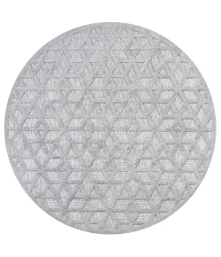 Jonathany Ibiza IBZ102C Light Gray Area Rug 5 ft. 3 in. X 5 ft. 3 in. Round