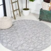 Jonathany Ibiza IBZ102C Light Gray Area Rug 5 ft. 3 in. X 5 ft. 3 in. Round