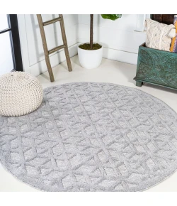 Jonathany Ibiza IBZ102C Light Gray Area Rug 5 ft. 3 in. X 5 ft. 3 in. Round