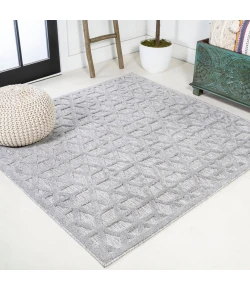 Jonathany Ibiza IBZ102C Light Gray Area Rug 5 ft. 3 in. X 5 ft. 3 in. Square
