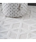 Talaia Neutral Geometric Ivory 2 ft. x 8 ft. Indoor/Outdoor Runner Rug