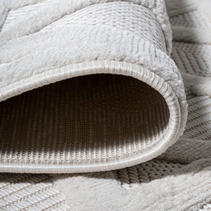 Talaia Neutral Geometric Ivory 2 ft. x 8 ft. Indoor/Outdoor Runner Rug