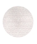 Talaia Neutral Geometric Ivory 5' Round Indoor/Outdoor Area Rug