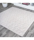 Talaia Neutral Geometric Ivory 5' Square Indoor/Outdoor Area Rug