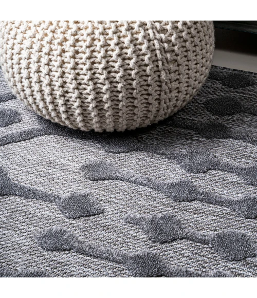 Peralta Moroccan Diamond Dark Gray 2 ft. x 8 ft. Indoor/Outdoor Runner Rug
