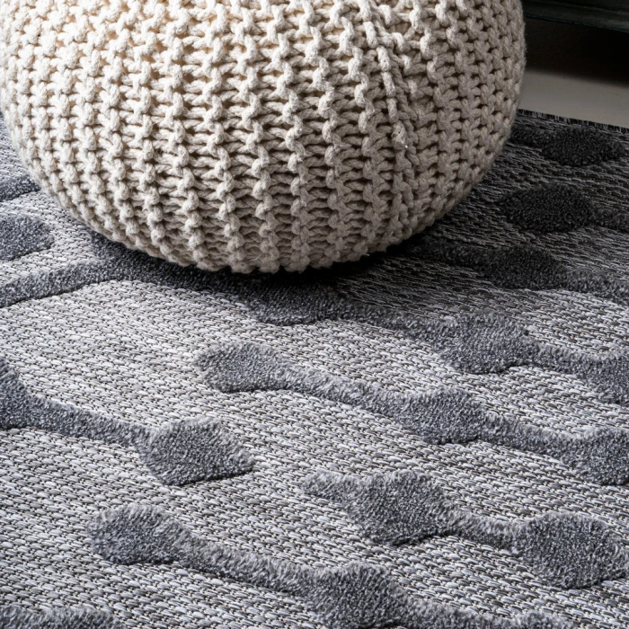 Peralta Moroccan Diamond Dark Gray 2 ft. x 8 ft. Indoor/Outdoor Runner Rug