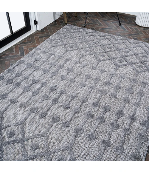 Peralta Moroccan Diamond Dark Gray 3 ft. x 5 ft. Indoor/Outdoor Area Rug