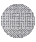 Peralta Moroccan Diamond Dark Gray 5' Round Indoor/Outdoor Area Rug
