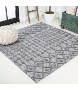 Jonathany Ibiza IBZ103A Dark Gray Area Rug 5 ft. 3 in. X 5 ft. 3 in. Square
