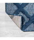 Peralta Moroccan Diamond Navy 5' Round Indoor/Outdoor Area Rug