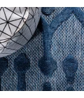 Peralta Moroccan Diamond Navy 5' Round Indoor/Outdoor Area Rug