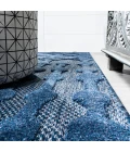 Peralta Moroccan Diamond Navy 5' Round Indoor/Outdoor Area Rug