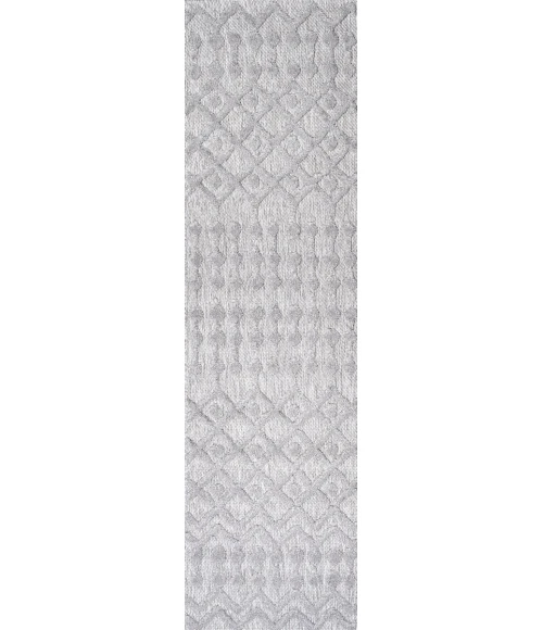 Peralta Moroccan Diamond Light Gray 2 ft. x 8 ft. Indoor/Outdoor Runner Rug