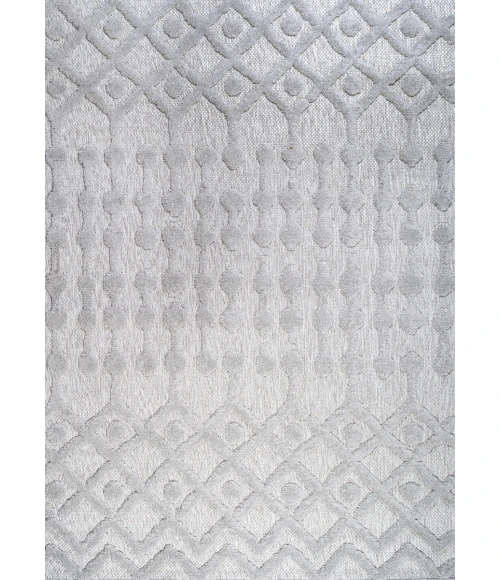 Peralta Moroccan Diamond Light Gray 3 ft. x 5 ft. Indoor/Outdoor Area Rug