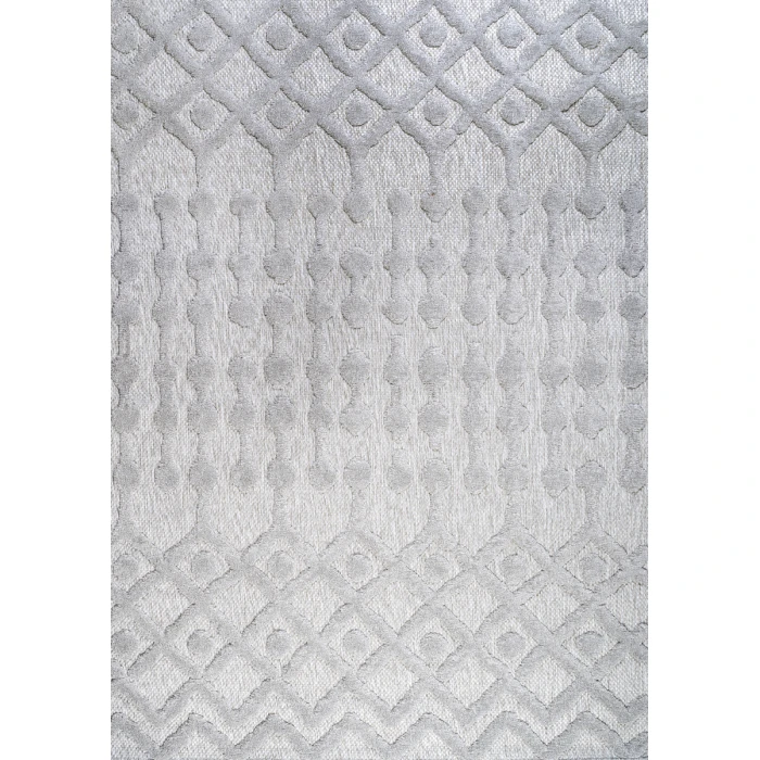 Peralta Moroccan Diamond Light Gray 8 ft. x 10 ft. Indoor/Outdoor Area Rug