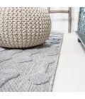 Peralta Moroccan Diamond Light Gray 5' Round Indoor/Outdoor Area Rug