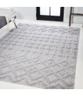 Peralta Moroccan Diamond Light Gray 3 ft. x 5 ft. Indoor/Outdoor Area Rug