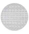 Peralta Moroccan Diamond Light Gray 5' Round Indoor/Outdoor Area Rug