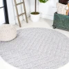 Jonathany Ibiza IBZ103C Light Gray Area Rug 5 ft. 3 in. X 5 ft. 3 in. Round