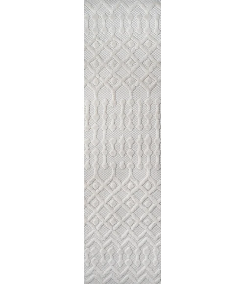 Peralta Moroccan Diamond Ivory 2 ft. x 8 ft. Indoor/Outdoor Runner Rug