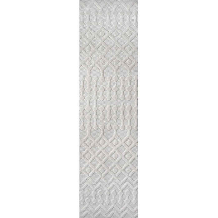 Peralta Moroccan Diamond Ivory 2 ft. x 8 ft. Indoor/Outdoor Runner Rug
