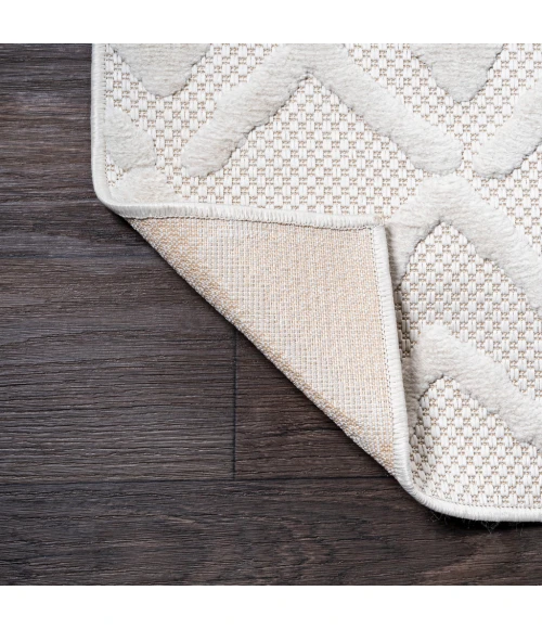 Peralta Moroccan Diamond Ivory 2 ft. x 8 ft. Indoor/Outdoor Runner Rug