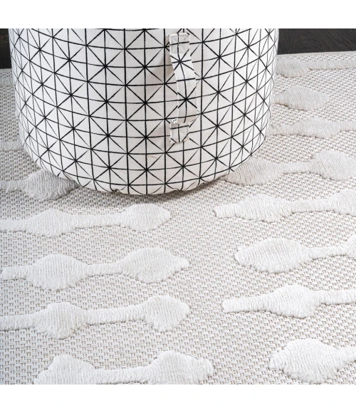 Peralta Moroccan Diamond Ivory 2 ft. x 8 ft. Indoor/Outdoor Runner Rug