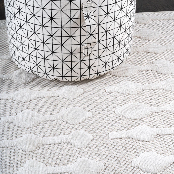 Peralta Moroccan Diamond Ivory 2 ft. x 8 ft. Indoor/Outdoor Runner Rug