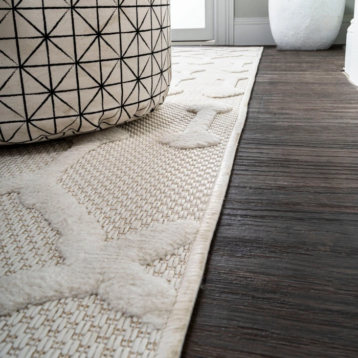 Peralta Moroccan Diamond Ivory 2 ft. x 8 ft. Indoor/Outdoor Runner Rug