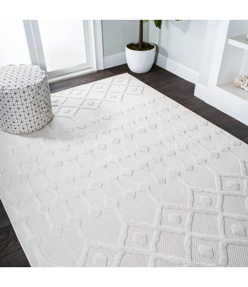Peralta Moroccan Diamond Ivory 3 ft. x 5 ft. Indoor/Outdoor Area Rug