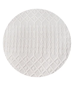 Jonathany Ibiza IBZ103D Ivory Area Rug 5 ft. 3 in. X 5 ft. 3 in. Round