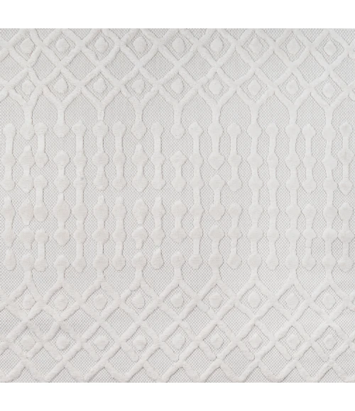 Peralta Moroccan Diamond Ivory 5' Square Indoor/Outdoor Area Rug