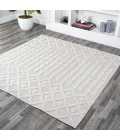 Peralta Moroccan Diamond Ivory 5' Square Indoor/Outdoor Area Rug