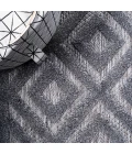 Portmany Neutral Diamond Trellis Dark Gray 5' Square Indoor/Outdoor Area Rug