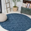 Jonathany Ibiza IBZ104B Navy Area Rug 5 ft. 3 in. X 5 ft. 3 in. Round