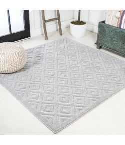 Jonathany Ibiza IBZ104C Light Gray Area Rug 5 ft. 3 in. X 5 ft. 3 in. Square