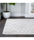 Portmany Neutral Diamond Trellis Ivory 5 ft. x 8 ft. Indoor/Outdoor Area Rug