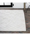 Portmany Neutral Diamond Trellis Ivory 5 ft. x 8 ft. Indoor/Outdoor Area Rug