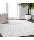 Portmany Neutral Diamond Trellis Ivory 5 ft. x 8 ft. Indoor/Outdoor Area Rug