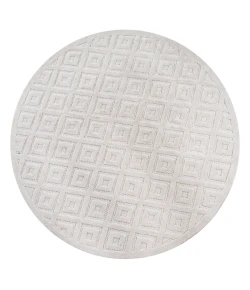 Jonathany Ibiza IBZ104D Ivory Area Rug 5 ft. 3 in. X 5 ft. 3 in. Round