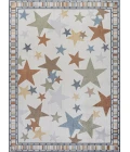 Star Gazer Geometric Machine-Washable Ivory/Blue/Orange 4 ft. x 6 ft. Area Rug