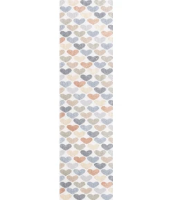 Jonathany Kids Washable KDW101A Ivory/Blue/Orange Area Rug 2 ft. X 7 ft. 10 in. Runner