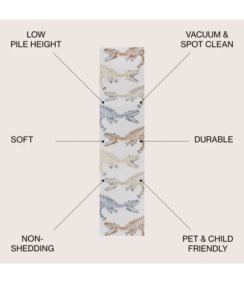 Jonathan Y KIDS WASHABLE Cream MOH200A 2ft. X 7ft.-10in. Rect. Rug
