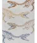 Kingdarr T-Rex Modern Kids Machine-Washable Cream/Multi 4 ft. x 6 ft. Area Rug