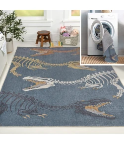 Jonathan Y KIDS WASHABLE Blue KDW103C-28 7ft.-9in. X 10ft. Rect. Rug