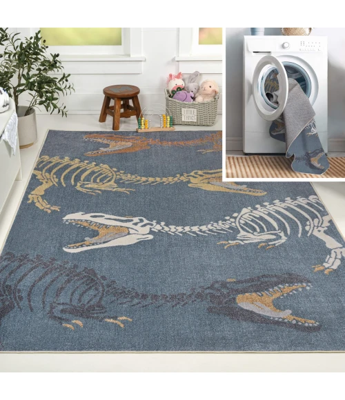 Jonathan Y KIDS WASHABLE Blue KDW103B-4 2ft.-11in. X 4ft.-11in. Rect. Rug